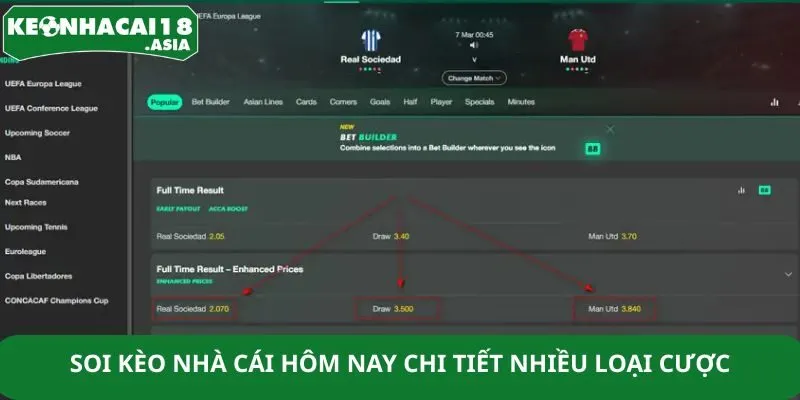 Soi kèo nhà cái hôm nay chi tiết nhiều loại cược